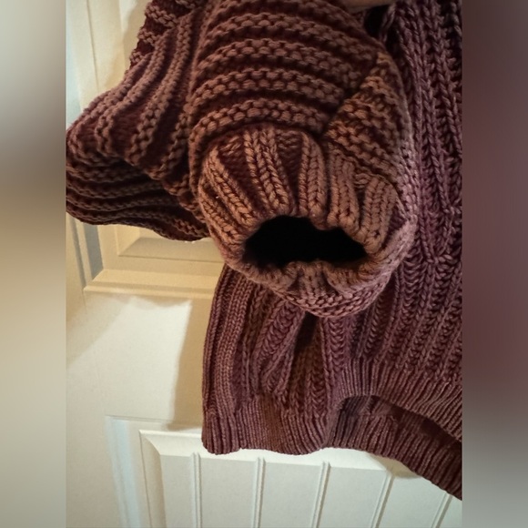 Free People Burgundy Sweetheart Mock Neck Sweater - Picture 3 of 6